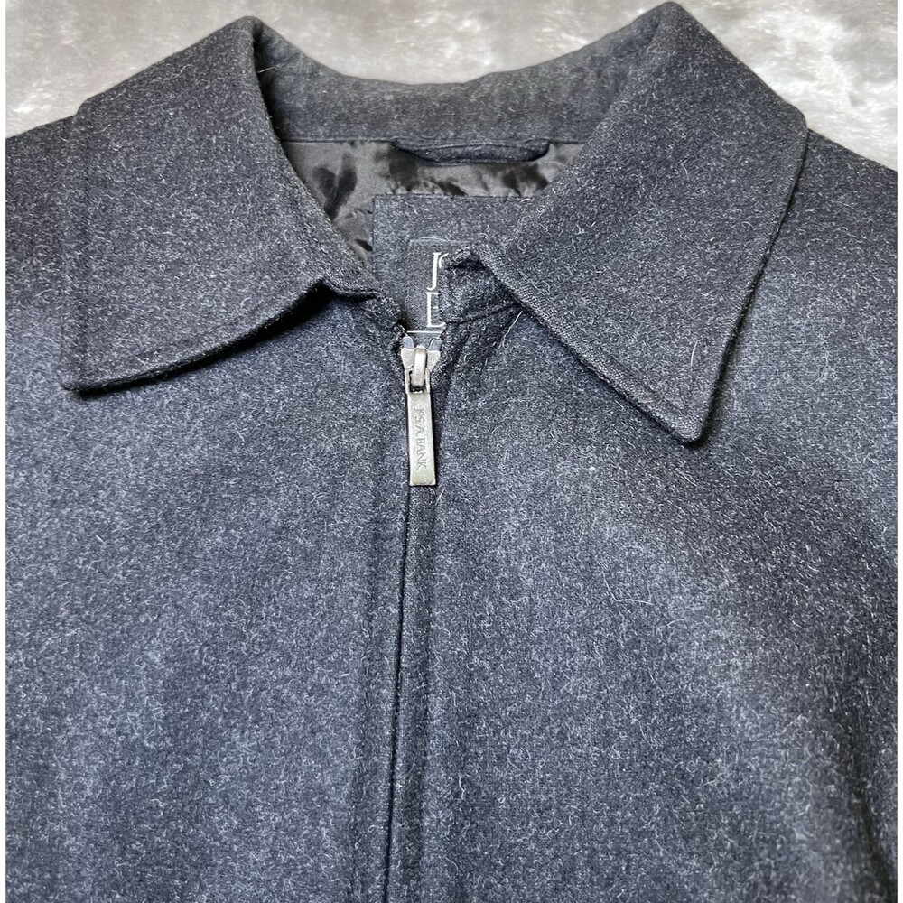 Jos A Bank Mens Charcoal Grey Wool Blend Harrington Bomber Jacket Size Large - Picture 6 of 11